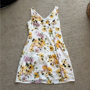 Floral Dress - White and Yellow